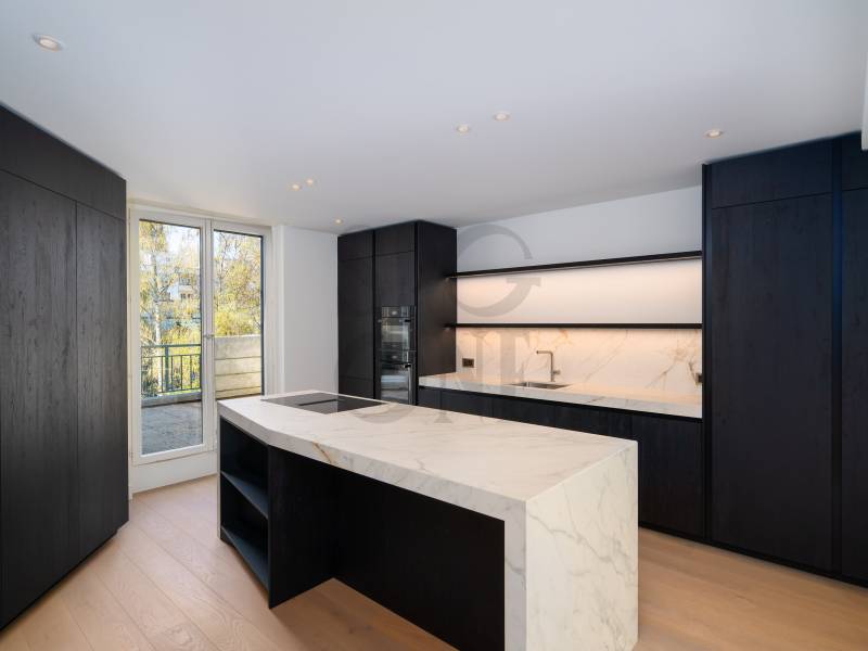 Attique clé en main, entièrement rénové à Champel